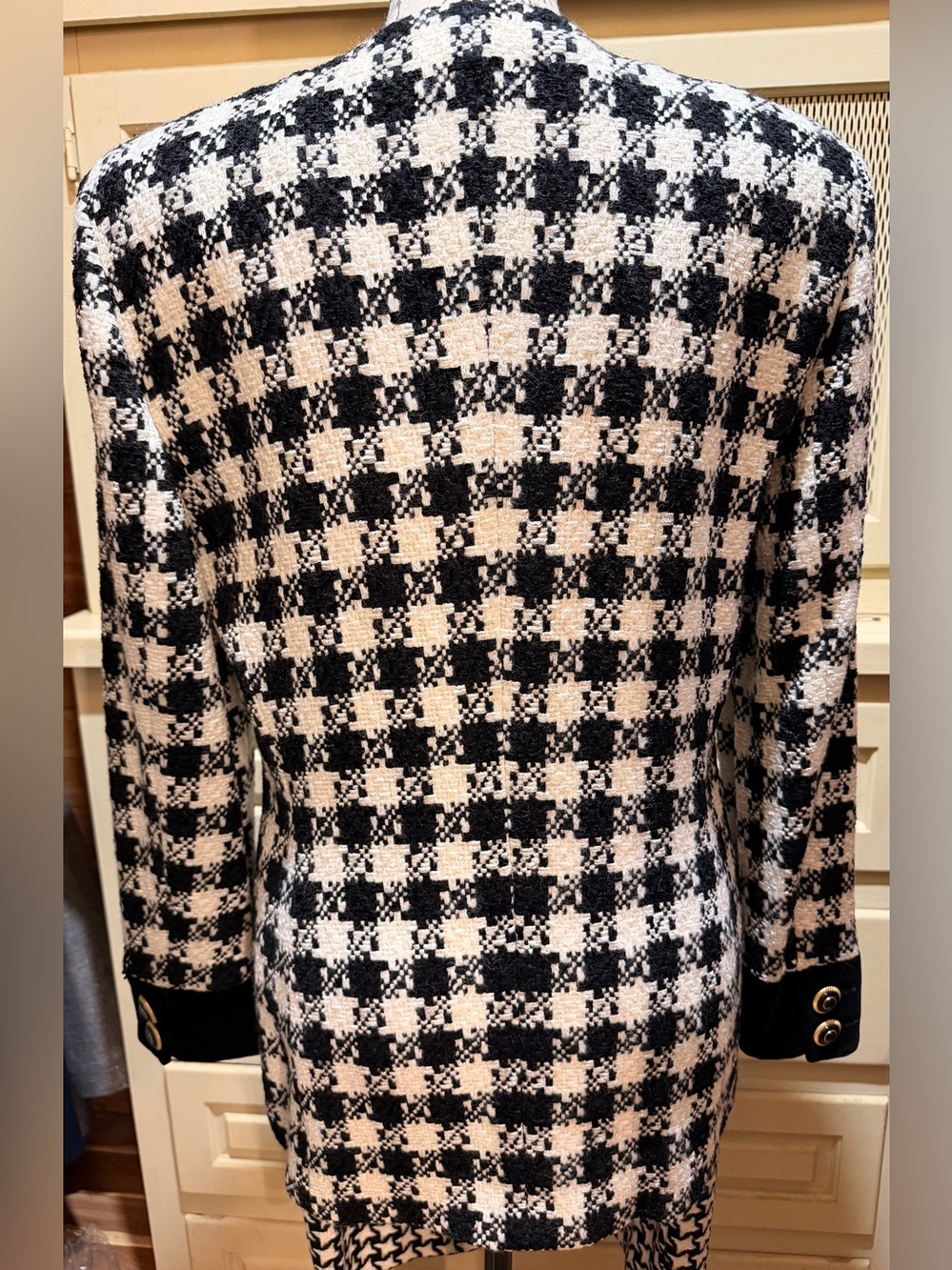 NWT VTG Escada Houndstooth Skirt Set West Germany Velvet Suit 10/12 Orig $1740 - Picture 3 of 4